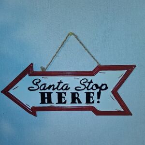 Red and White Holiday Wall Sign